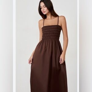 LOFT Strapless Brown Maxi Dress Size XXS